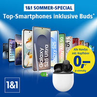 1&1 Sommer-Special: Gratis Kopfhörer zum neuen Android-Smartphone sichern!